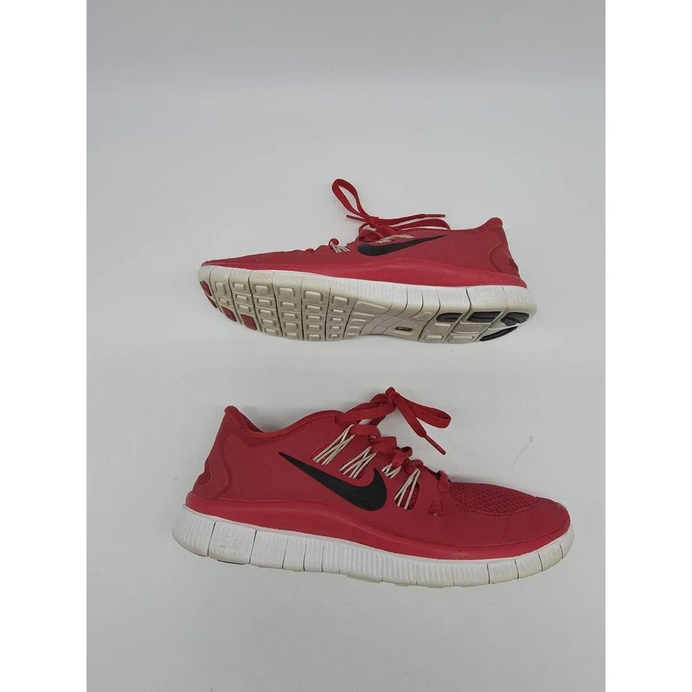 Nike Free 5.0+ Running Shoes Red Black White Women's Size 6 580591-600